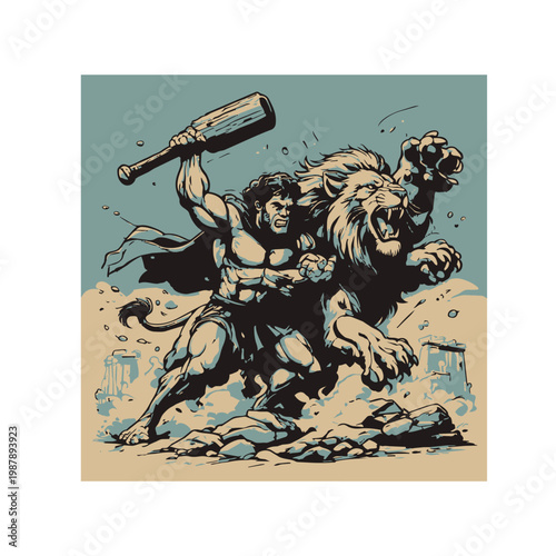 Hercules Fighting the Nemean Lion