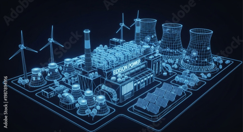 Digital Holographic Power Plant and Wind Turbines.