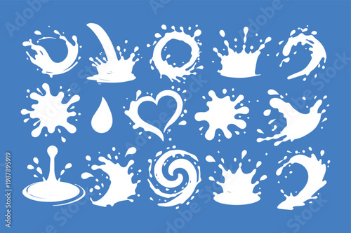 uniqe milk splash vector file icon and simple