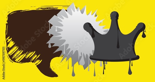 Crown Graffiti tag animation. Abstract modern street art video decoration performed in urban painting style.