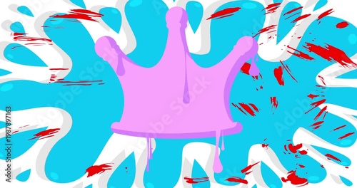 Crown Graffiti tag animation. Abstract modern street art video decoration performed in urban painting style.