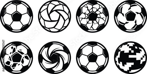 A collection of soccer balls with different patterns  And FIFA World Cup 2026, FIFA World Cup, World Cup.