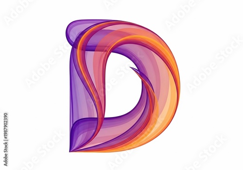 流れるような光のカーブ、幻想的な「D」の文字