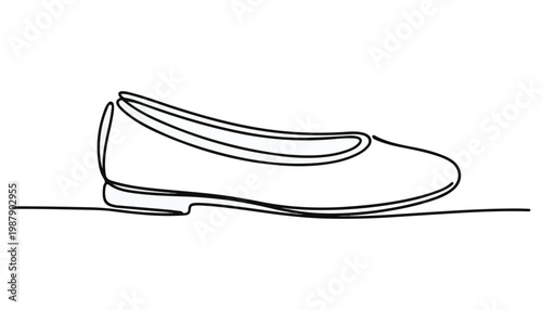 One continuous line illustration of an ladies shoes , isolated on white background.