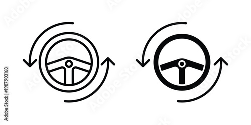Autopilot icon editable designs collection. black and white icons