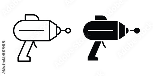 Blaster icon editable designs collection. black and white icons