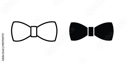 Bow Tie icon editable designs collection. black and white icons