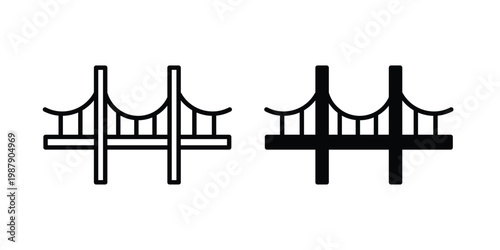 Bridge icon editable designs collection. black and white icons