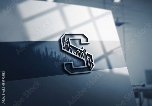 光と影が織りなす、洗練された立体文字の抽象世界