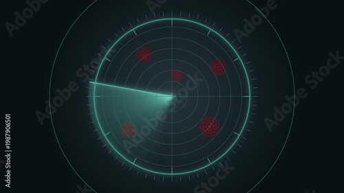 Digital Radar monitor searching. Full HD. 4K