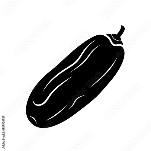 Black silhouette of eggplant vegetable.