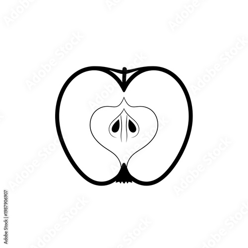 Black and white apple icon.