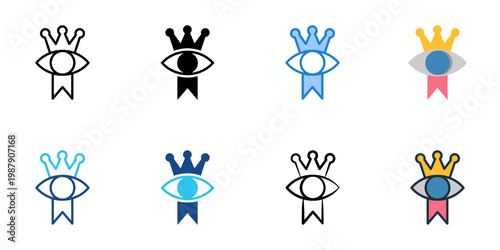 Brand identity icons set multiple style collection. Editable stroke 
