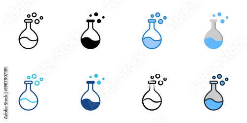 Innovation lab icons set multiple style collection. Editable stroke 
