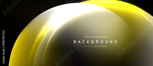 Golden arc over black background. Smooth gradients create luminous effect. Text reads background. Simple, elegant design.