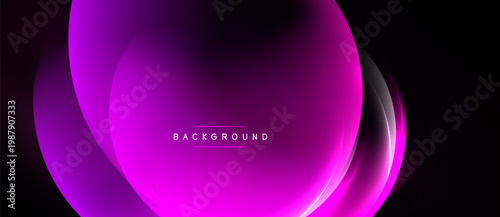 Abstract pink design. Overlapping shapes create dynamic visual effect. Dark background emphasizes bright curves, modern aesthetic.