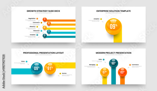 Minimalist Innovation 5 1 2 3 Step Chart Slide Design Collection. Elegant Introduction Five One Two Three Element Diagram Frame Layout Vector Illustration Bundle.