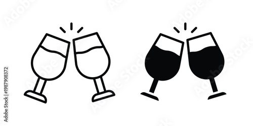 Cheers icon editable designs collection. black and white icons