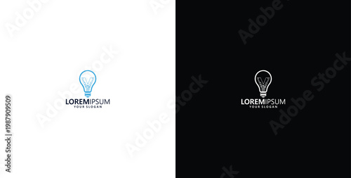smart bulb technology logo design, bulb logo design initial V creative bulb logo ideas