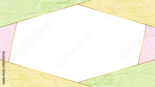 和紙風のフレーム、和風の背景素材、16:9サイズ