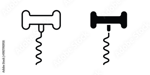 Corkscrew icon editable designs collection. black and white icons