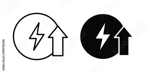 Εκτύπωση καμβά Energy increase icon editable designs collection