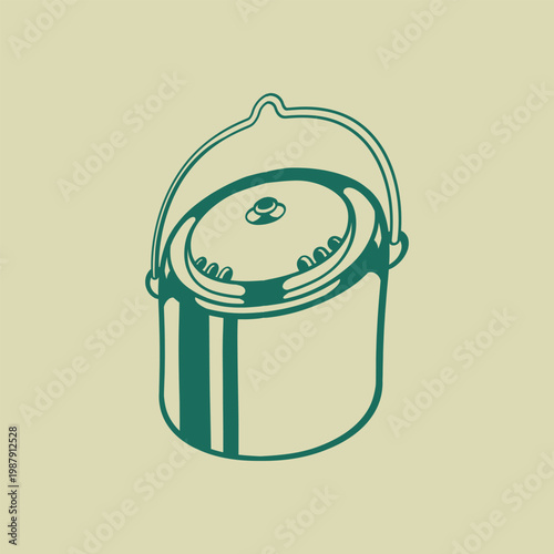 cooking pot vector for travel and camping equipment theme