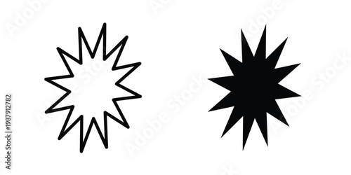 Explosion icon editable designs collection. black and white icons