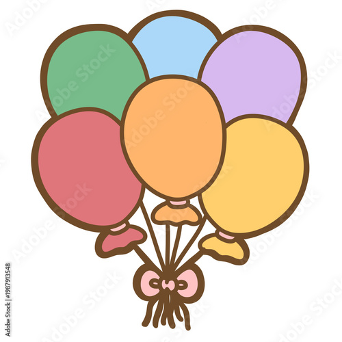 Cute Pride Month rainbow balloons png
