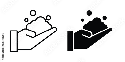 Foam icon editable designs collection. black and white icons