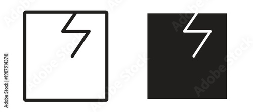 Schilderij op canvas Broken window icon symbol, black style vector icons pack