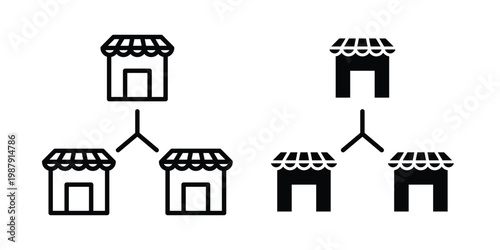 Franchise icon editable designs collection. black and white icons