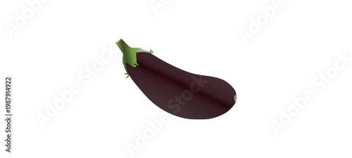 Eggplant Vegetable Fresh, Purple Eggplant Realistic Illustration.
