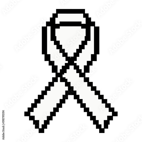Vector graphic of a black awareness ribbon