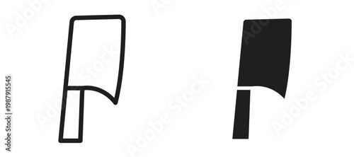 Butcher knife icon symbol, black style vector icons pack