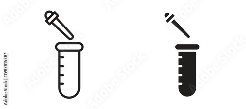 Chemical test icon symbol, black style vector icons pack
