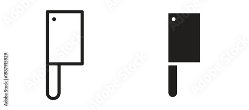 Chopper knife icon symbol, black style vector icons pack