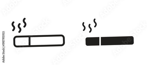 Cigarette icon symbol, black style vector icons pack