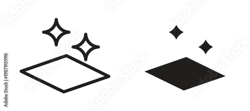 Clean floor surface icon symbol, black style vector icons pack