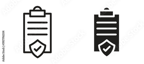 Contract coverage icon symbol, black style vector icons pack