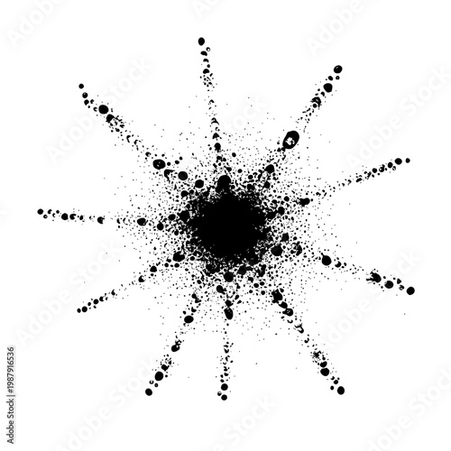 A black ink splatter on a white background Vector, illustration