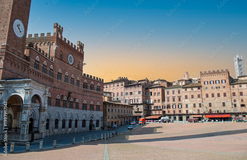 Obraz premium splendid wonders of beautiful Siena, one of the most beautiful medieval cities in Italy