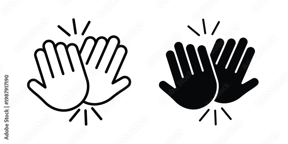 Obraz premium High Five icon editable designs collection. black and white icons