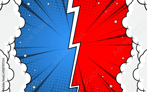 versus banner template in comic stlye Vector Illustration.