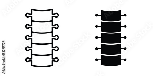 Human spine icon editable designs collection. black and white icons