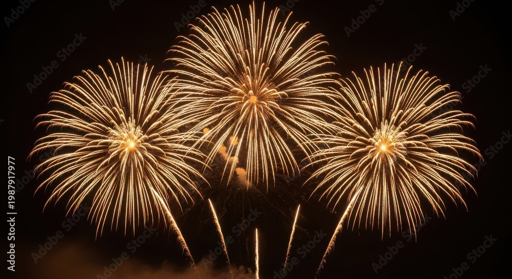Obraz premium Vibrant fireworks exploding in the night sky