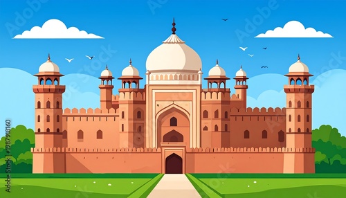Beautiful illustration of famous Lahore Fort.