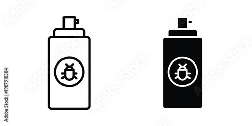 Insecticide icon editable designs collection. black and white icons