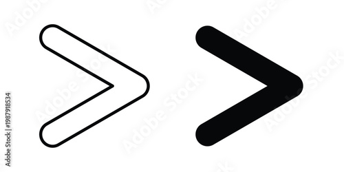 Is greater than icon editable designs collection. black and white icons