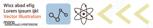 Education, science research, molecular chemistry, physics concepts, academic learning, knowledge transfer. Molecular structure, atom design arrows pointing. Education and science concept